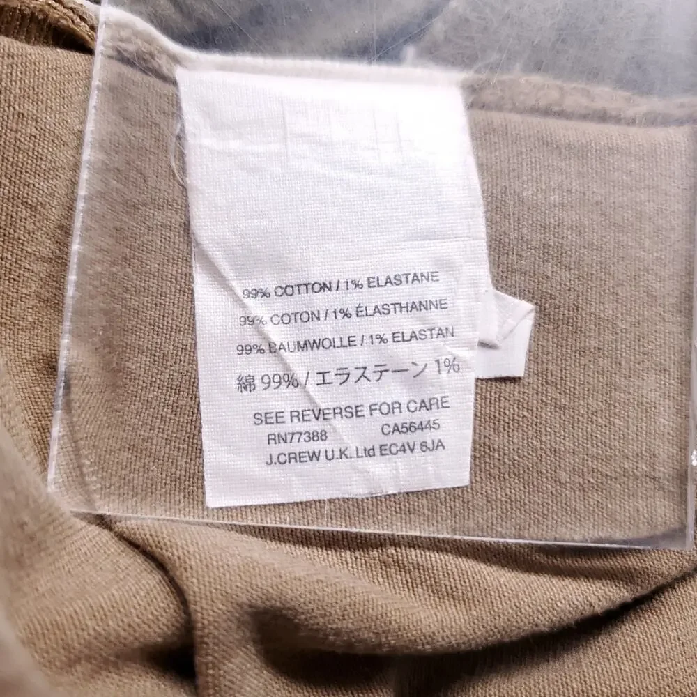 J Crew 484 Slim Straight Chino Pants Men 32 Brown Stretch Casual Gorpcore 90s